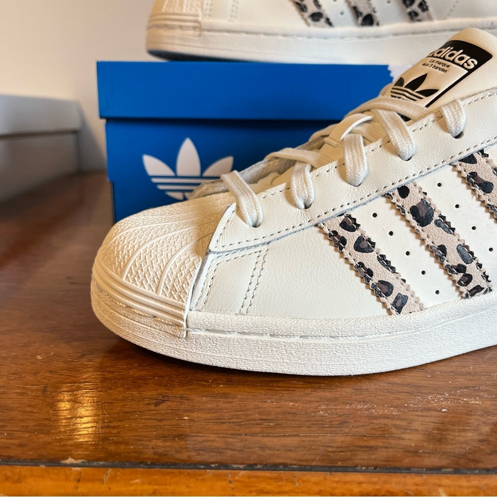 ADIDAS Women's Superstar Leopard Stripe Shoes - Picture 3 of 11